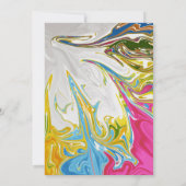 エレガントミニマルカラフル絵画抽象芸術結婚s 招待状 (裏面)