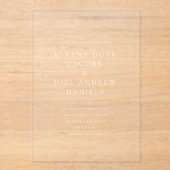 エレガントミニマルクラシックアンパ結婚サンド アクリル招待状 (正面)