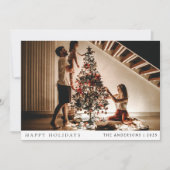 エレガントミニマルクリスマス | ファミリーモダンポートレート シーズンカード (正面)