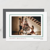 エレガントミニマルクリスマス | ファミリーモダンポートレート シーズンカード (正面/裏面)