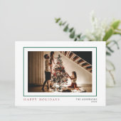 エレガントミニマルクリスマス | ファミリーモダンポートレート シーズンカード (スタンド正面)