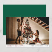 エレガントミニマルクリスマス | ファミリーモダンポートレート シーズンカード (正面/裏面)