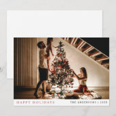 エレガントミニマルクリスマス | ファミリーモダンポートレート シーズンカード (正面/裏面)