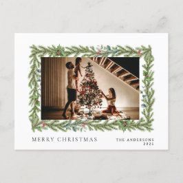 エレガントミニマルクリスマス | ファミリーモダンポートレート シーズンポストカード