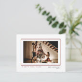 エレガントミニマルクリスマス | ファミリーモダンポートレート シーズンポストカード (スタンド正面)