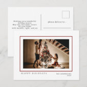 エレガントミニマルクリスマス | ファミリーモダンポートレート シーズンポストカード (正面/裏面)