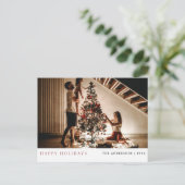 エレガントミニマルクリスマス | ファミリーモダンポートレート シーズンポストカード (スタンド正面)