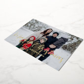 エレガントミニマルクリスマス | ファミリーモダンポートレート 箔シーズンカード (回転した状態)