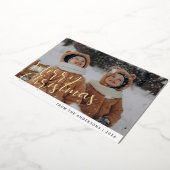 エレガントミニマルクリスマス | ファミリーモダンポートレート 箔シーズンカード (回転した状態)