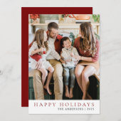 エレガントミニマルクリスマス | 家族モダン1の写真 シーズンカード (正面/裏面)