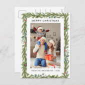 エレガントミニマルクリスマス | 家族モダン1の写真 シーズンポストカード (正面/裏面)