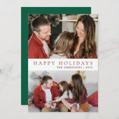 エレガントミニマルクリスマス | 家族モダン2枚の写真 シーズンカード (正面/裏面)