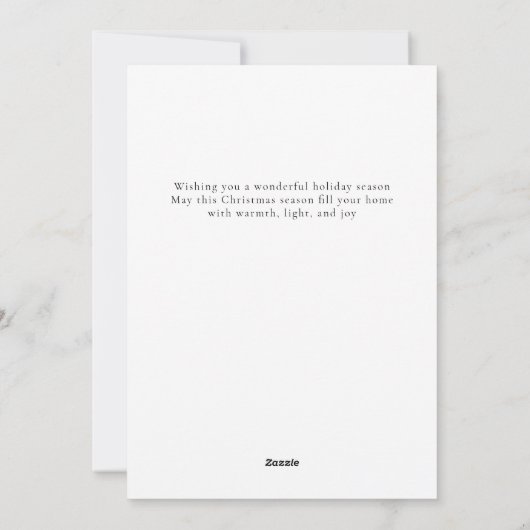 エレガントミニマルクリスマス | 家族モダン2枚の写真 シーズンカード (裏面)