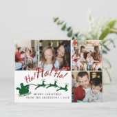 エレガントミニマルクリスマス | 家族モダン4写真 シーズンカード (スタンド正面)
