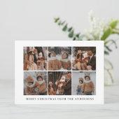 エレガントミニマルクリスマス | 家族モダン6枚の写真 シーズンカード (スタンド正面)