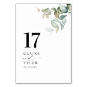 エレガントミニマルグリネリー結婚ズ テーブルナンバー (正面)