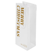 エレガントミニマルコンテンポラリー金ゴールド ワインギフトバッグ (正面アングル)