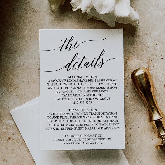 エレガントミニマルシンプルボホモダン結婚詳細 エンクロージャーカード