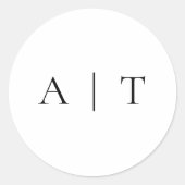 エレガントミニマルシンプルモノグ結婚ラム ラウンドシール (正面)