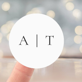 エレガントミニマルシンプルモノグ結婚ラム ラウンドシール