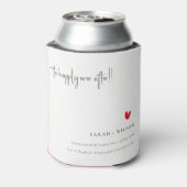 エレガントミニマルシンプル赤いハート結婚スクリプト 缶クーラー (缶裏面)