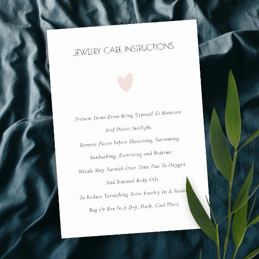 エレガントミニマルシンプル赤面ハート気にジュエリー 名刺