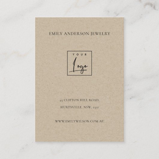 エレガントミニマルシンプル赤面ハート気にジュエリー 名刺 (裏面)