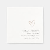 エレガントミニマルシンプル赤面ピンクハート結婚ズ スタンダードカクテルナプキン (正面)