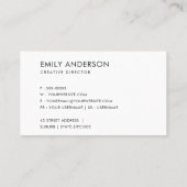 エレガントミニマルシンプル鋼グレーブルー箔赤面 名刺 (裏面)