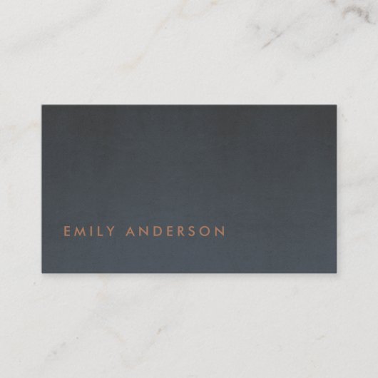 エレガントミニマルシンプル鋼グレーブルー箔赤面 名刺 (正面)