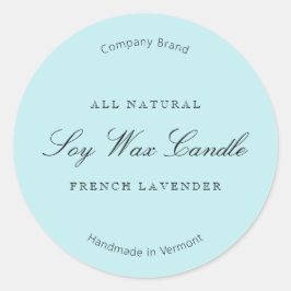 エレガントミニマルシンプルLight Blue Candle Label ラウンドシール