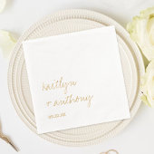 エレガントミニマルシンプルScript結婚の 箔ナプキン