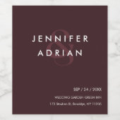 エレガントミニマルシ結婚モダンー茶 ワインラベル (シングルラベル)