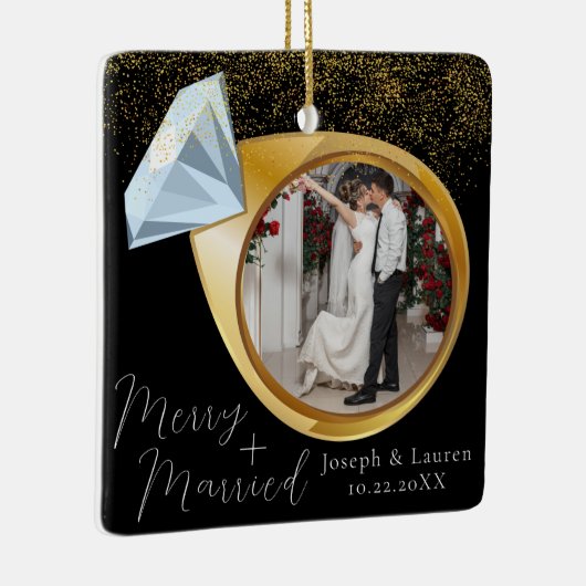 エレガントミニマルスメリー+ 結婚した セラミックオーナメント (右)