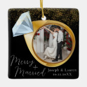 エレガントミニマルスメリー+ 結婚した セラミックオーナメント (正面)