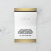 エレガントミニマルタイポグラフィ白黒と金ゴールド サンキューカード (内部)