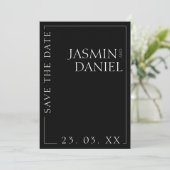 エレガントミニマルタイポグラフィ結婚ズ セーブザデート (スタンド正面)