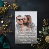 エレガントミニマルタイポグラフィ結婚写真 招待状