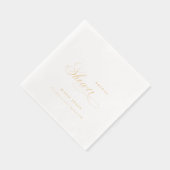 エレガントミニマルタイポグラフィ・スクリプトブライダルシャワー 箔ナプキン (右)