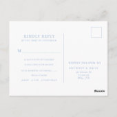 エレガントミニマルダスティブルーフレーム食事の選択RSVP ポストカード (裏面)