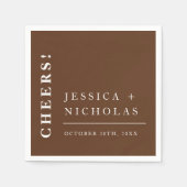 エレガントミニマルダークモダン結婚ブラウン スタンダードカクテルナプキン (正面)