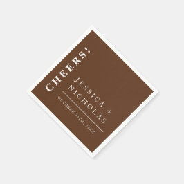 エレガントミニマルダークモダン結婚ブラウン スタンダードカクテルナプキン