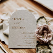 エレガントミニマルテラコッタニュートラル結婚ズ 招待状