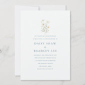 エレガントミニマルデイジー結婚フローラ 招待状 (正面)