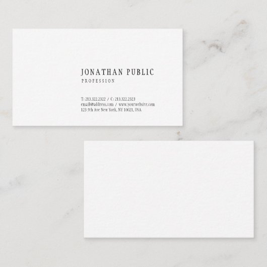 エレガントミニマルデザインテンプレートモダントレンディー 名刺 (正面/裏面)