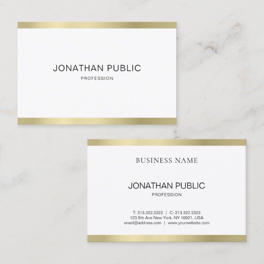 エレガントミニマルデザインプロフェッショナルプレーン 名刺 (正面/裏面)