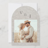 エレガントミニマルニュートラル結婚ループ 招待状 (裏面)