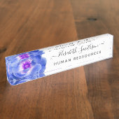 エレガントミニマルバラカスタムプロフェッショナルフローラ デスクネームプレート (側面)