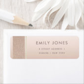 エレガントミニマルバラ金ゴールドきらめくアドレス ラベル (インサイチュ)