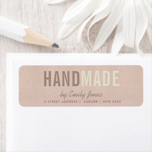 エレガントミニマルバラ金ゴールドきらめく手作りアドレス ラベル (インサイチュ)